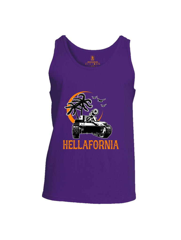 Battleraddle Hellafornia Orange Sleeves Men Cotton Cotton Tank Top