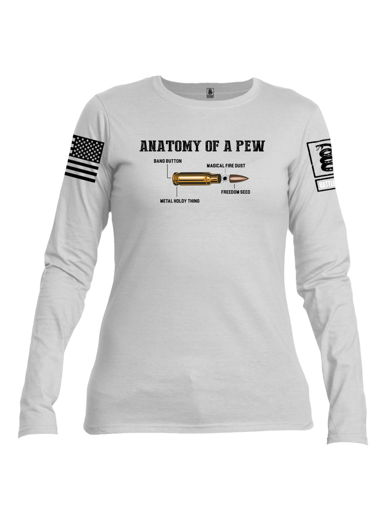 Battleraddle Anatomy Of A Pew Black Sleeves Women Cotton Crew Neck Long Sleeve T Shirt