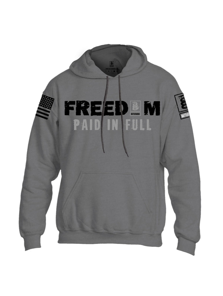 Battleraddle Freedom Paid Full Black Sleeves Uni Cotton Blended Hoodie With Pockets