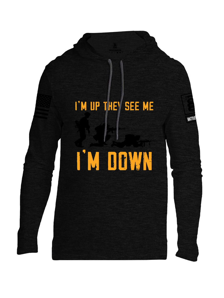 Battleraddle Im Up They See Me   Black Sleeves Men Cotton Thin Cotton Lightweight Hoodie