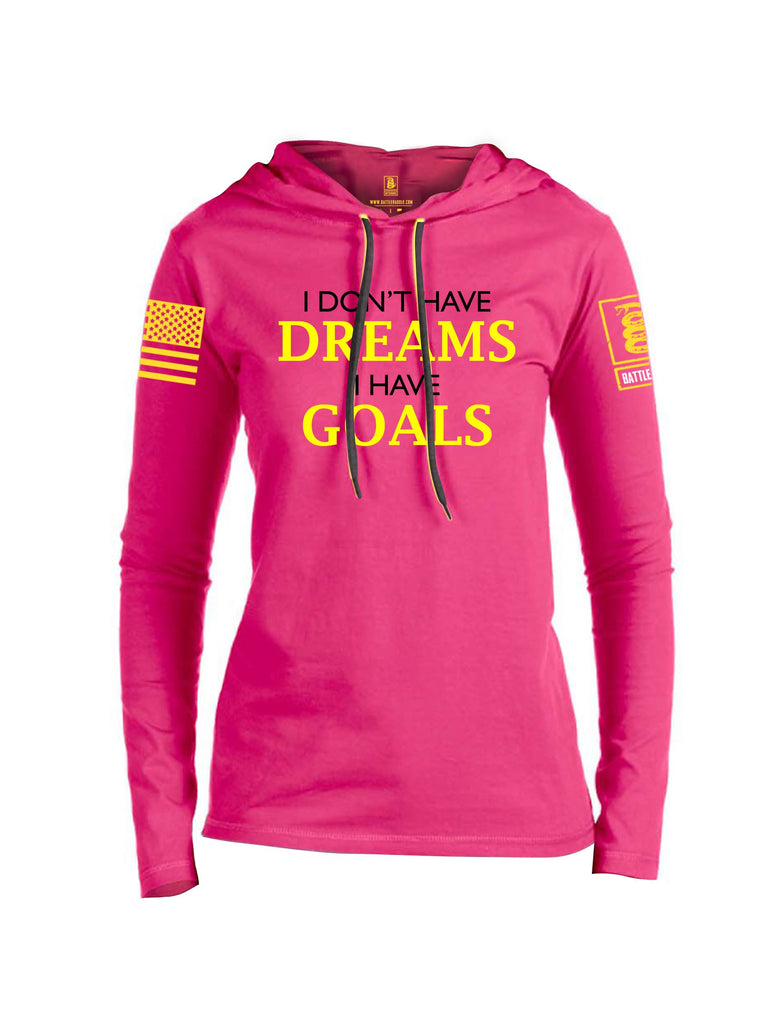 Battleraddle I Don'T Have Dreams Yellow Sleeves Women Cotton Thin Cotton Lightweight Hoodie