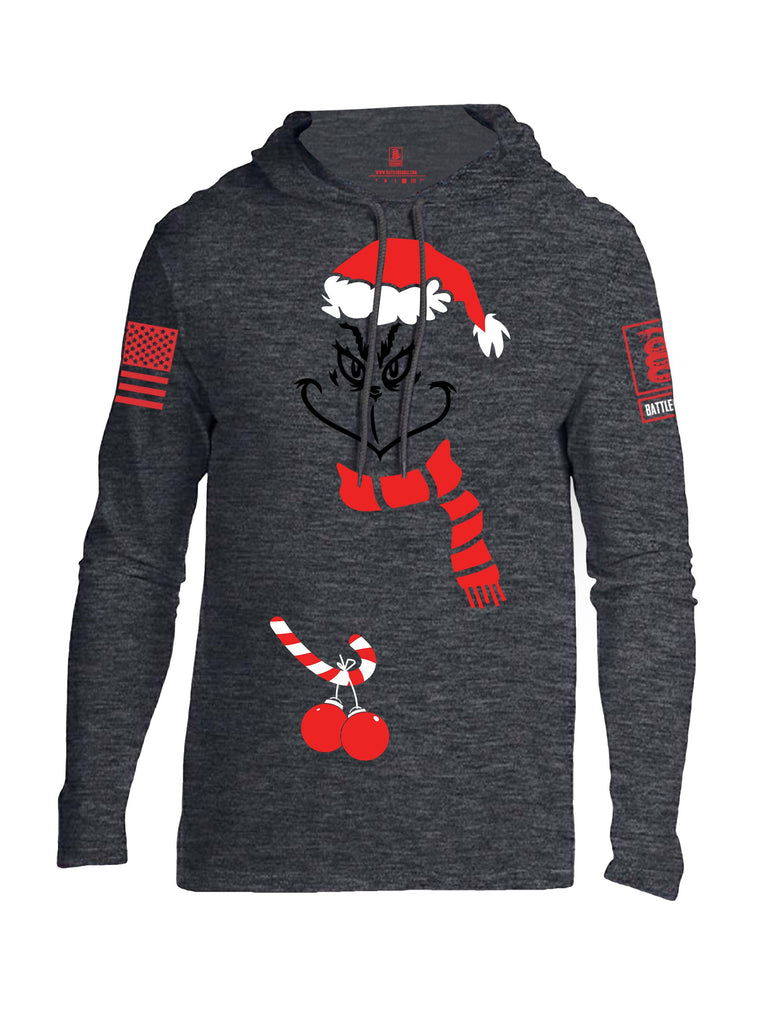 Battleraddle Grinch Christmas Balls Red Sleeves Men Cotton Thin Cotton Lightweight Hoodie