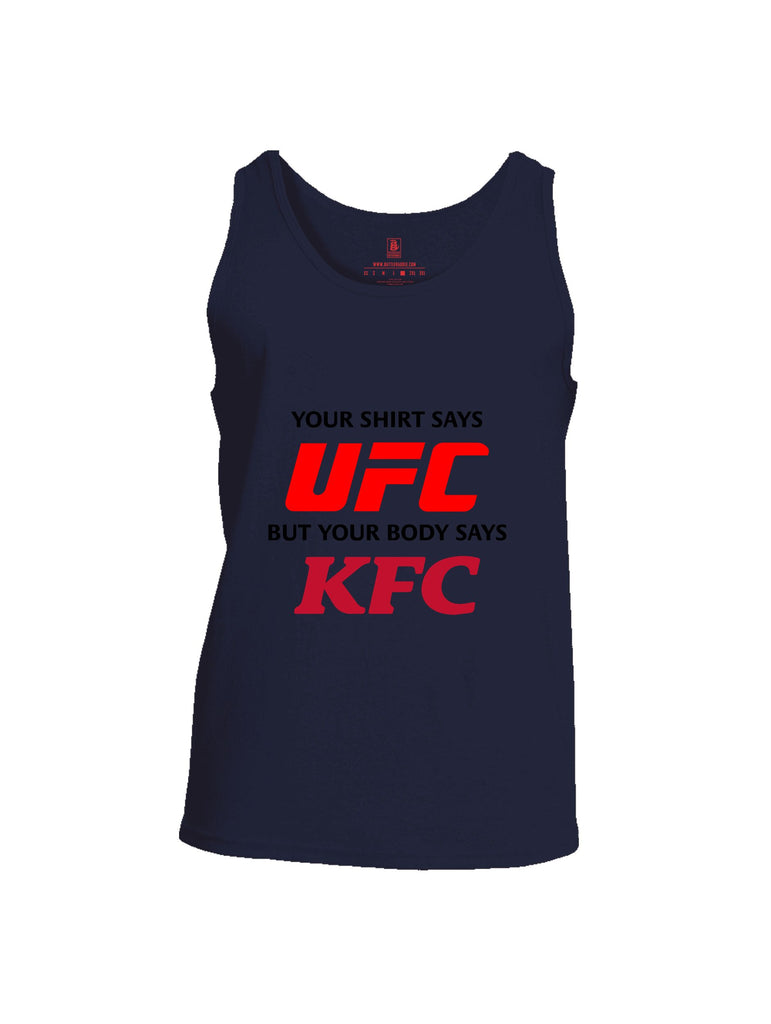 Battleraddle Your Shirt Says Ufc Red Sleeves Men Cotton Cotton Tank Top
