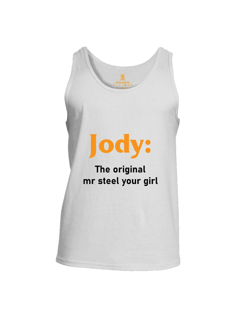 Battleraddle Jody The Original Mr Steel Your Girl Orange Sleeves Men Cotton Cotton Tank Top