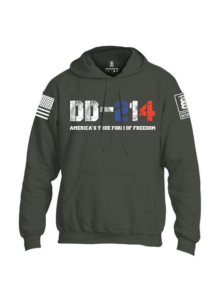 Battleraddle Dd214 Americas True Freedom White Sleeves Uni Cotton Blended Hoodie With Pockets