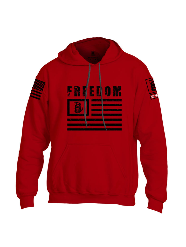 Battleraddle Freedom Flag Black Sleeves Uni Cotton Blended Hoodie With Pockets