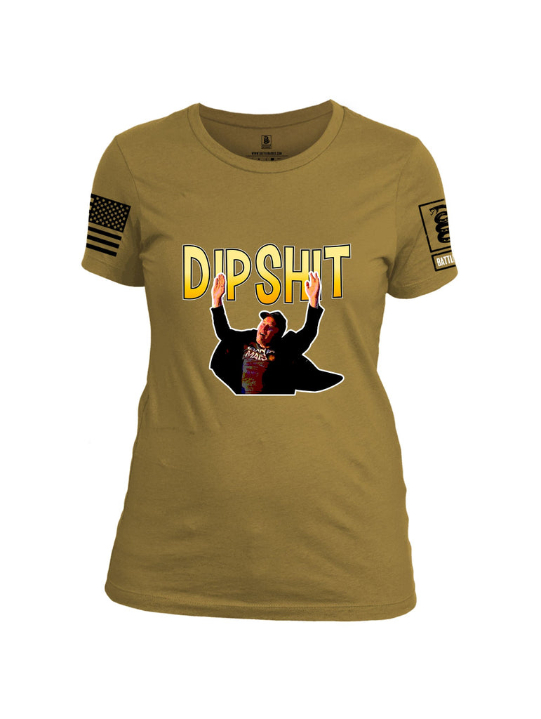 Battleraddle Dipshit Black Sleeves Women Cotton Crew Neck T-Shirt