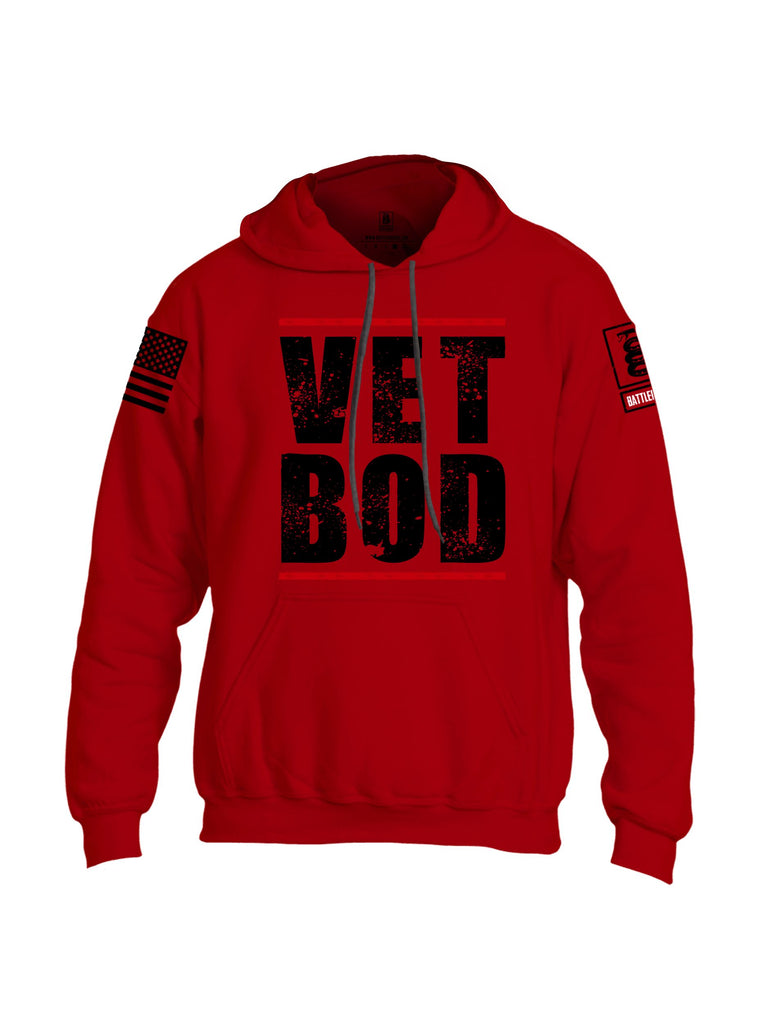 Battleraddle Vet Bod  Black Sleeves Uni Cotton Blended Hoodie With Pockets