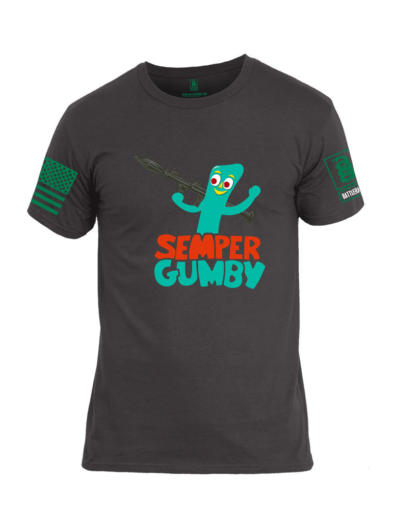 Battleraddle Semper Gumby Pearl Green Sleeves Men Cotton Crew Neck T-Shirt