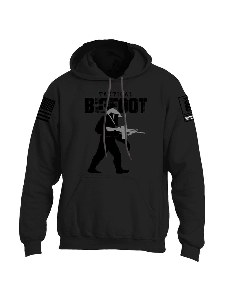 Battleraddle Tactical Bigfoot Black Sleeves Uni Cotton Blended Hoodie With Pockets