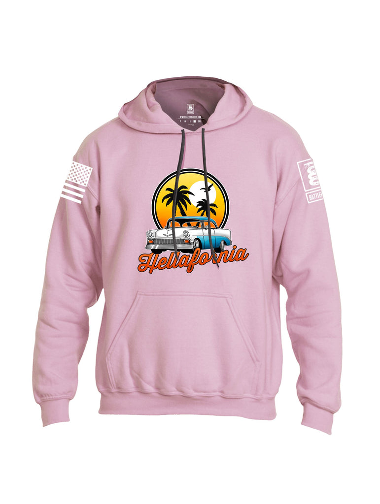Battleraddle Hellafornia Chevy 56 White Sleeves Uni Cotton Blended Hoodie With Pockets