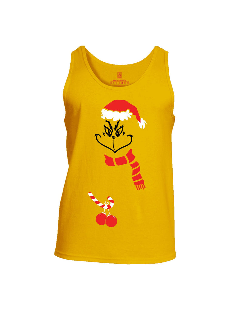 Battleraddle Grinch Christmas Balls Red Sleeves Men Cotton Cotton Tank Top