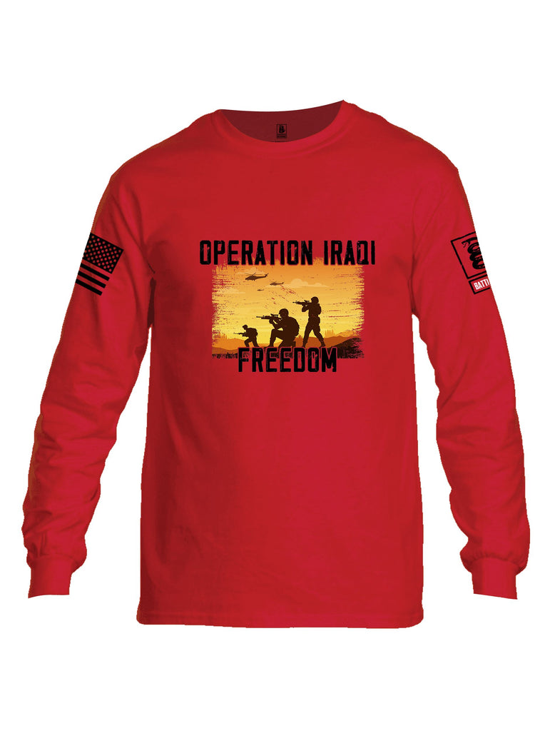 Battleraddle Operation Iraqi Freedom Soldiers Black Sleeves Men Cotton Crew Neck Long Sleeve T Shirt