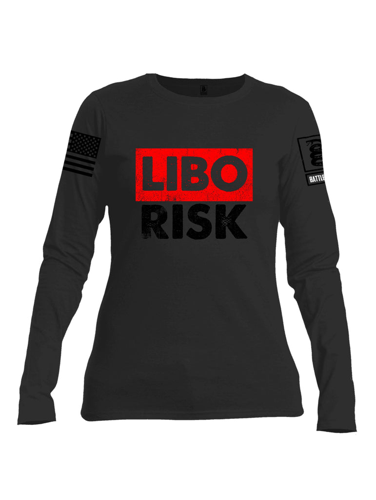 Battleraddle Libo Risk Black Sleeves Women Cotton Crew Neck Long Sleeve T Shirt