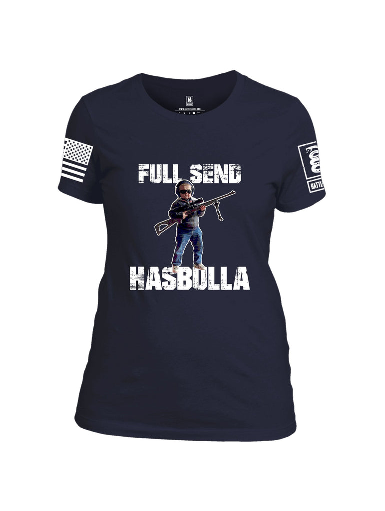 Battleraddle Full Send Hasbulla White Sleeves Women Cotton Crew Neck T-Shirt