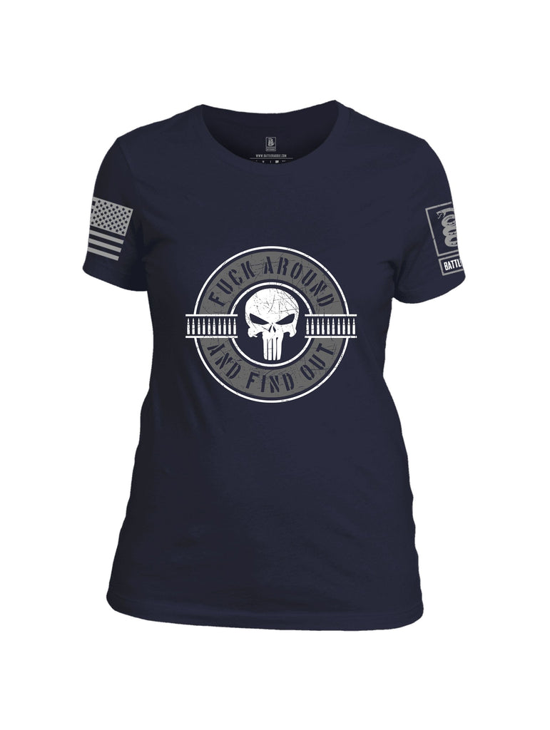 Battleraddle Faafo Punisher Grey Sleeves Women Cotton Crew Neck T-Shirt