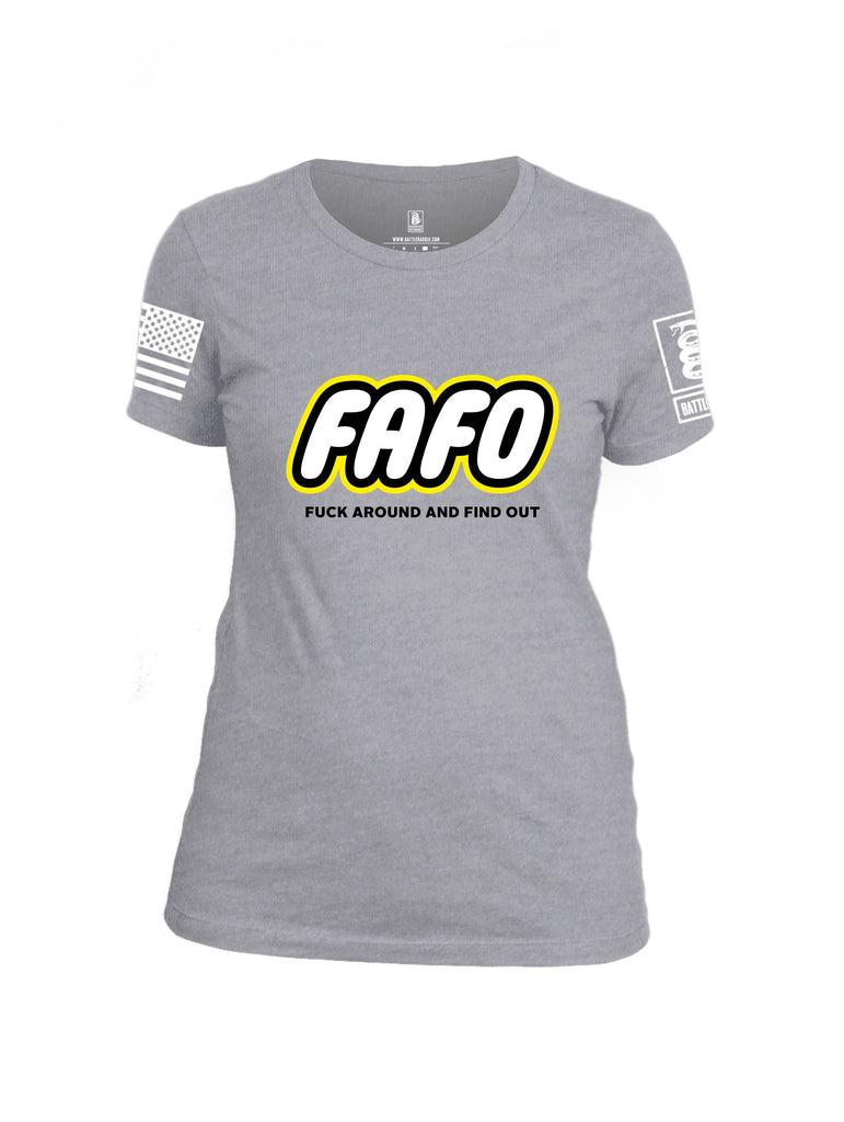 Battleraddle Fafo  White Sleeves Women Cotton Crew Neck T-Shirt