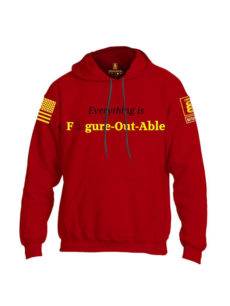 Battleraddle Everything Is Figure-Out-Able Yellow Sleeves Uni Cotton Blended Hoodie With Pockets