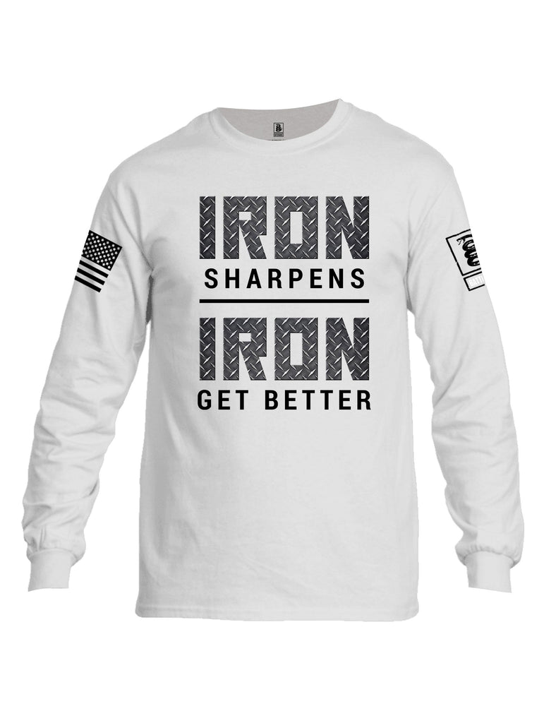 Battleraddle Iron Sharpens Iron Get Better Black Sleeves Men Cotton Crew Neck Long Sleeve T Shirt