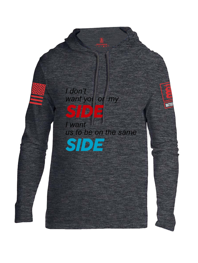 Battleraddle I Don'T Want You On My Side Red Sleeves Men Cotton Thin Cotton Lightweight Hoodie