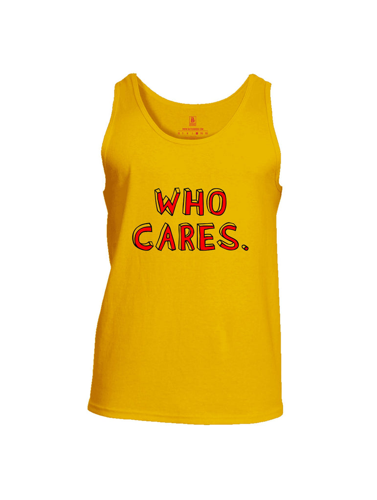 Battleraddle Who Cares Red Sleeves Men Cotton Cotton Tank Top