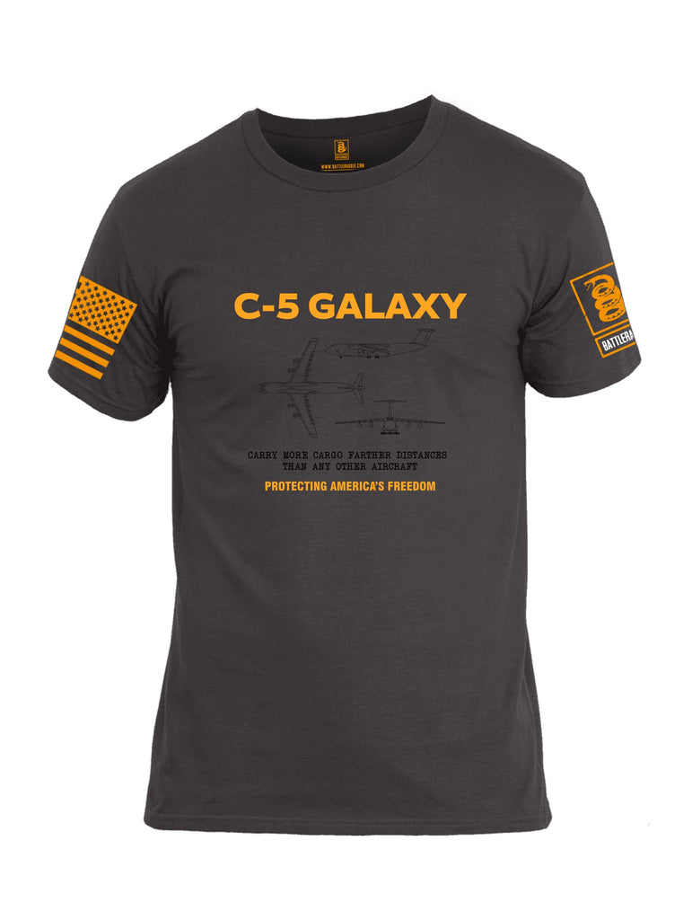 Battleraddle C-5 Galaxy Orange Sleeves Men Cotton Crew Neck T-Shirt