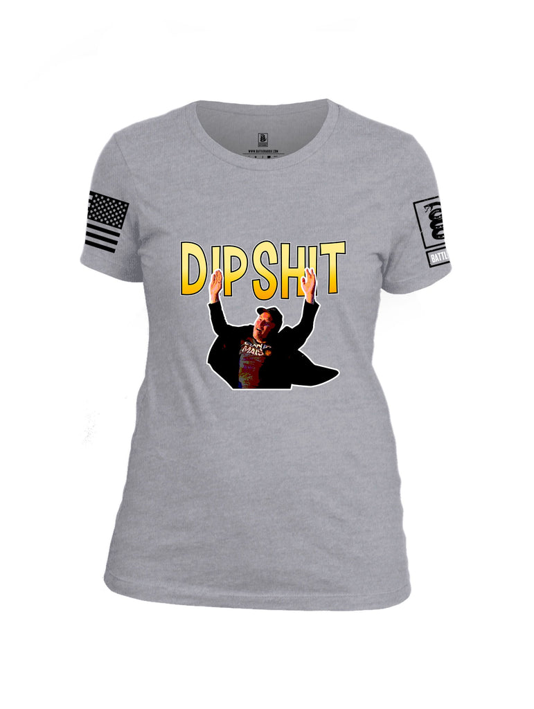 Battleraddle Dipshit Black Sleeves Women Cotton Crew Neck T-Shirt