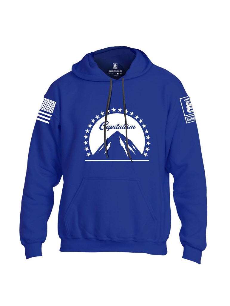 Battleraddle Capitalism White Sleeves Uni Cotton Blended Hoodie With Pockets