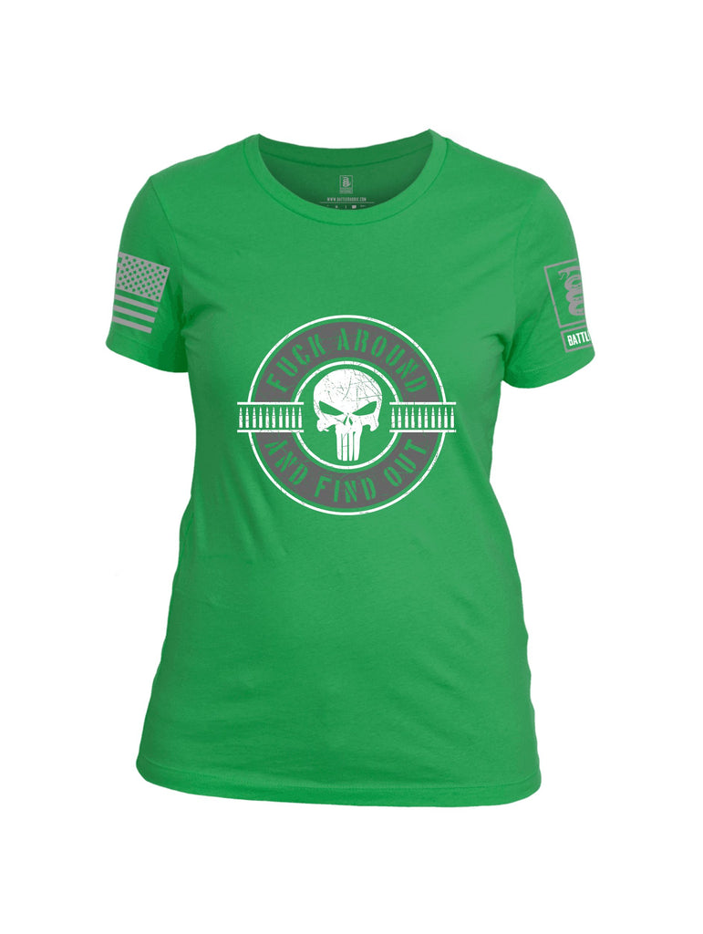 Battleraddle Faafo Punisher Grey Sleeves Women Cotton Crew Neck T-Shirt