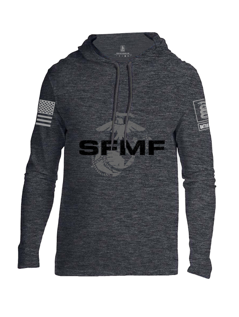 Battleraddle Sfmf Marine Grey Sleeves Men Cotton Thin Cotton Lightweight Hoodie