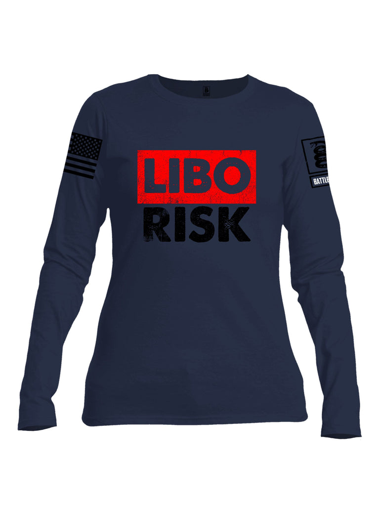 Battleraddle Libo Risk Black Sleeves Women Cotton Crew Neck Long Sleeve T Shirt