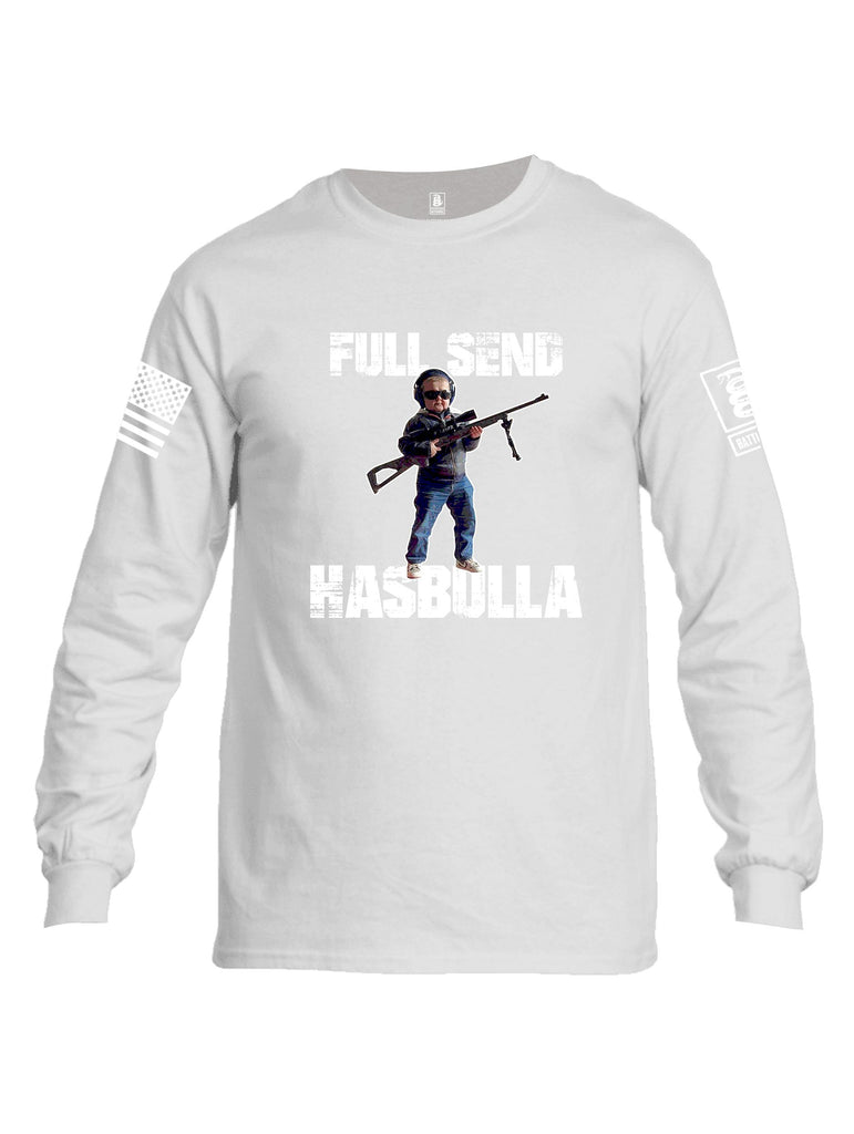 Battleraddle Full Send Hasbulla White Sleeves Men Cotton Crew Neck Long Sleeve T Shirt