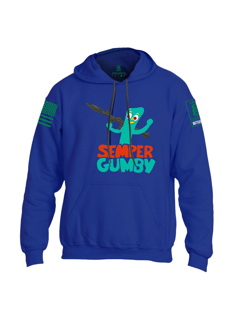 Battleraddle Semper Gumby Pearl Green Sleeves Uni Cotton Blended Hoodie With Pockets