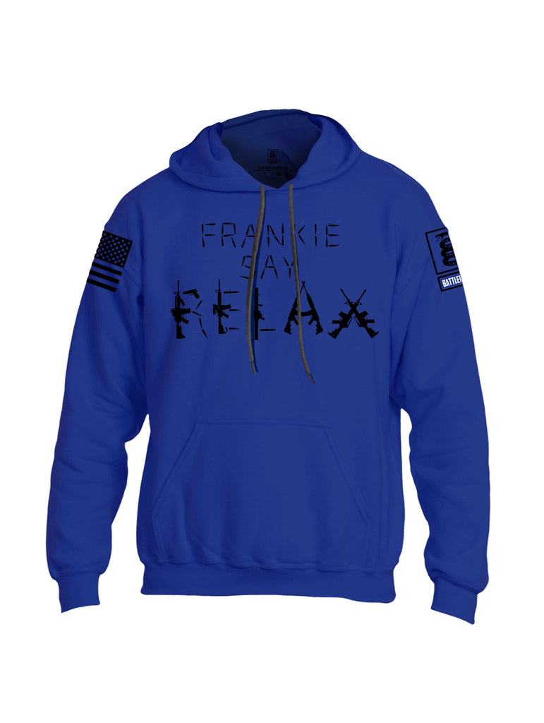 Battleraddle Frankie Say Relax Black Sleeves Uni Cotton Blended Hoodie With Pockets