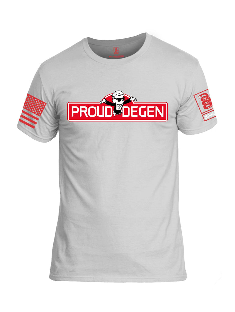 Battleraddle Proud Degen Red Sleeves Men Cotton Crew Neck T-Shirt