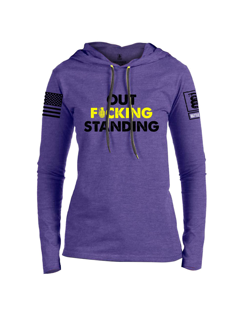 Battleraddle Out Fucking Standing Black Sleeves Women Cotton Thin Cotton Lightweight Hoodie