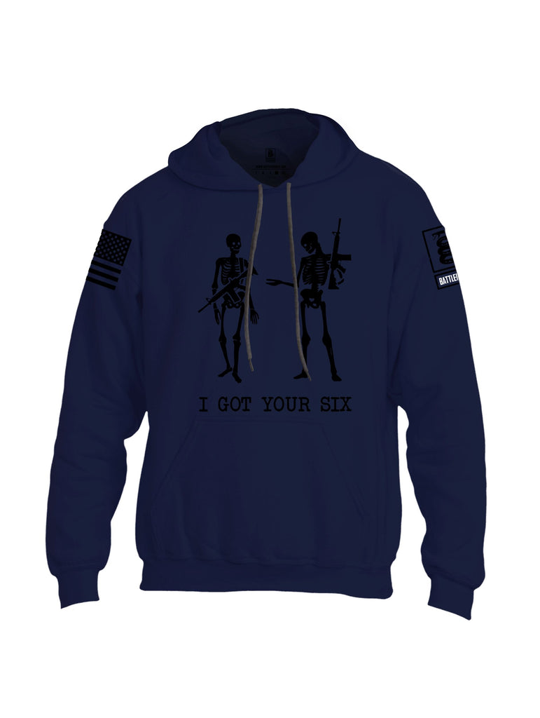 Battleraddle I Got Your Six Skeleton  Black Sleeves Uni Cotton Blended Hoodie With Pockets