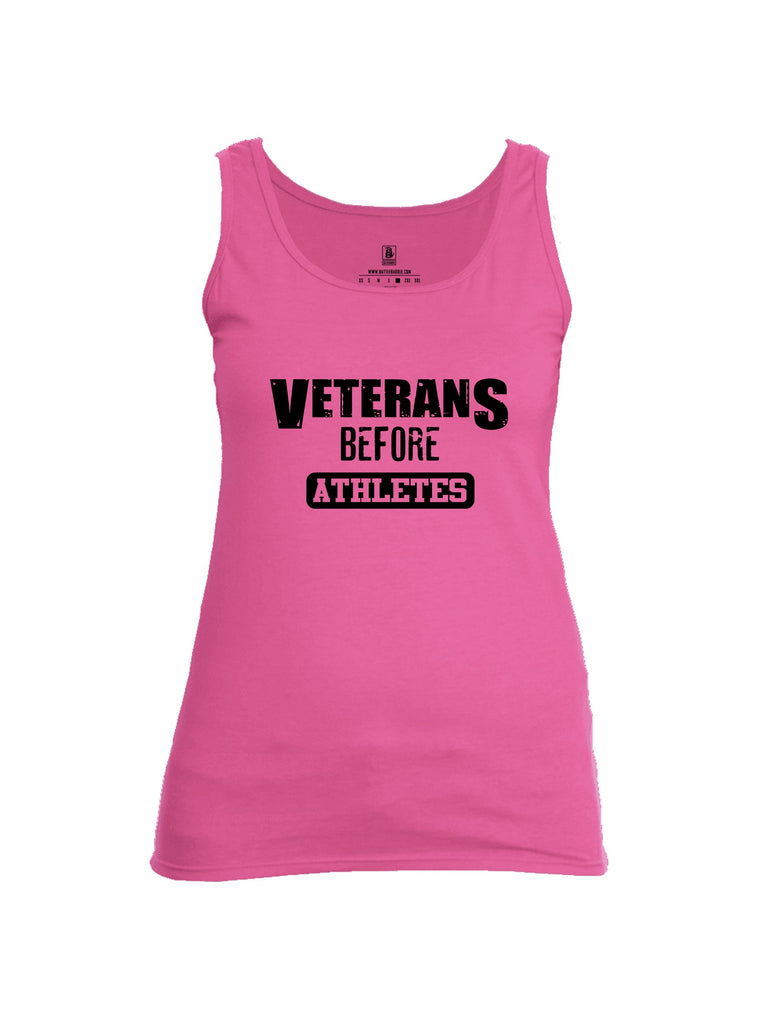 Battleraddle Veterans Before Athletes Black Sleeves Women Cotton Cotton Tank Top