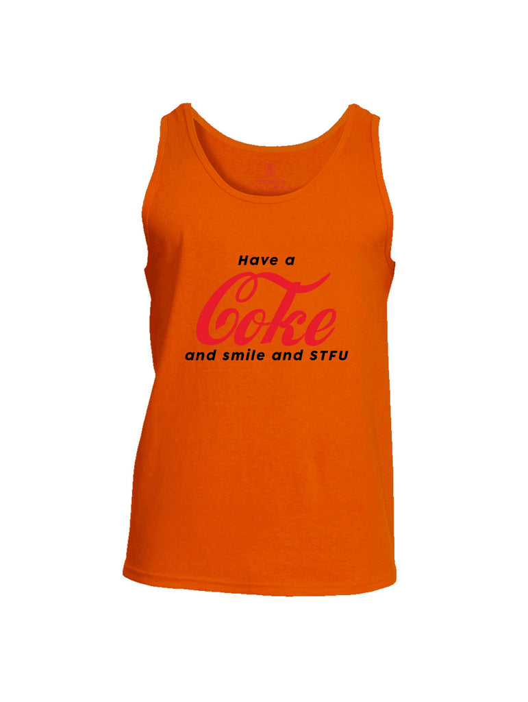 Battleraddle Have A Coke  Red Sleeves Men Cotton Cotton Tank Top