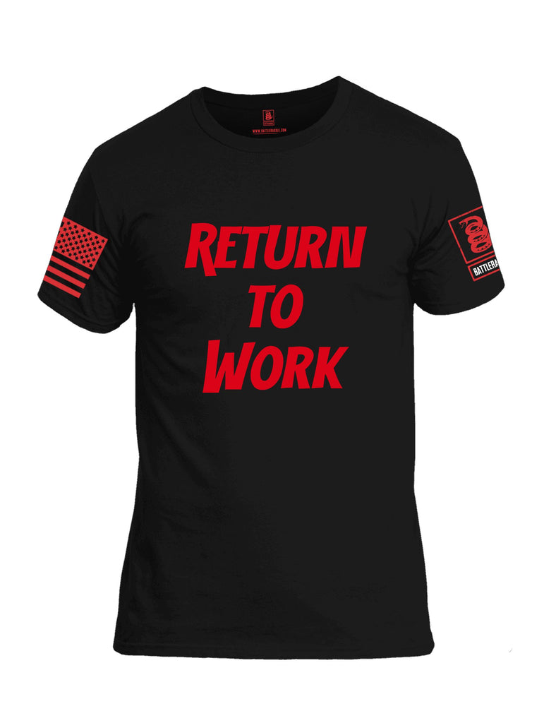 Battleraddle Return To Work Red Sleeves Men Cotton Crew Neck T-Shirt