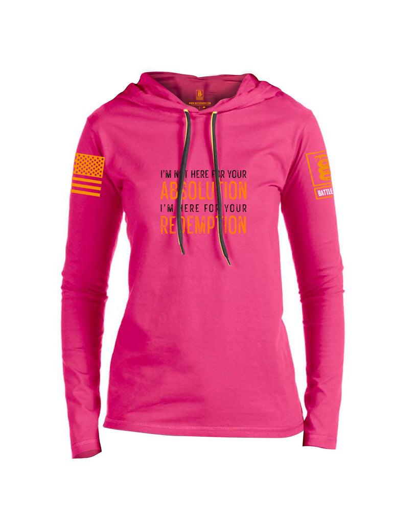 Battleraddle I'M Not Here For Your Absolution Orange Sleeves Women Cotton Thin Cotton Lightweight Hoodie