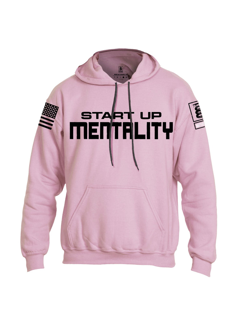 Battleraddle Start Up Mentality  Black Sleeves Uni Cotton Blended Hoodie With Pockets