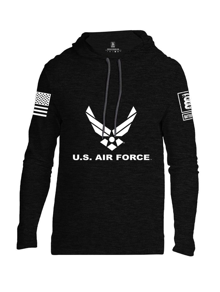 Battleraddle Us Air Force White Sleeves Men Cotton Thin Cotton Lightweight Hoodie