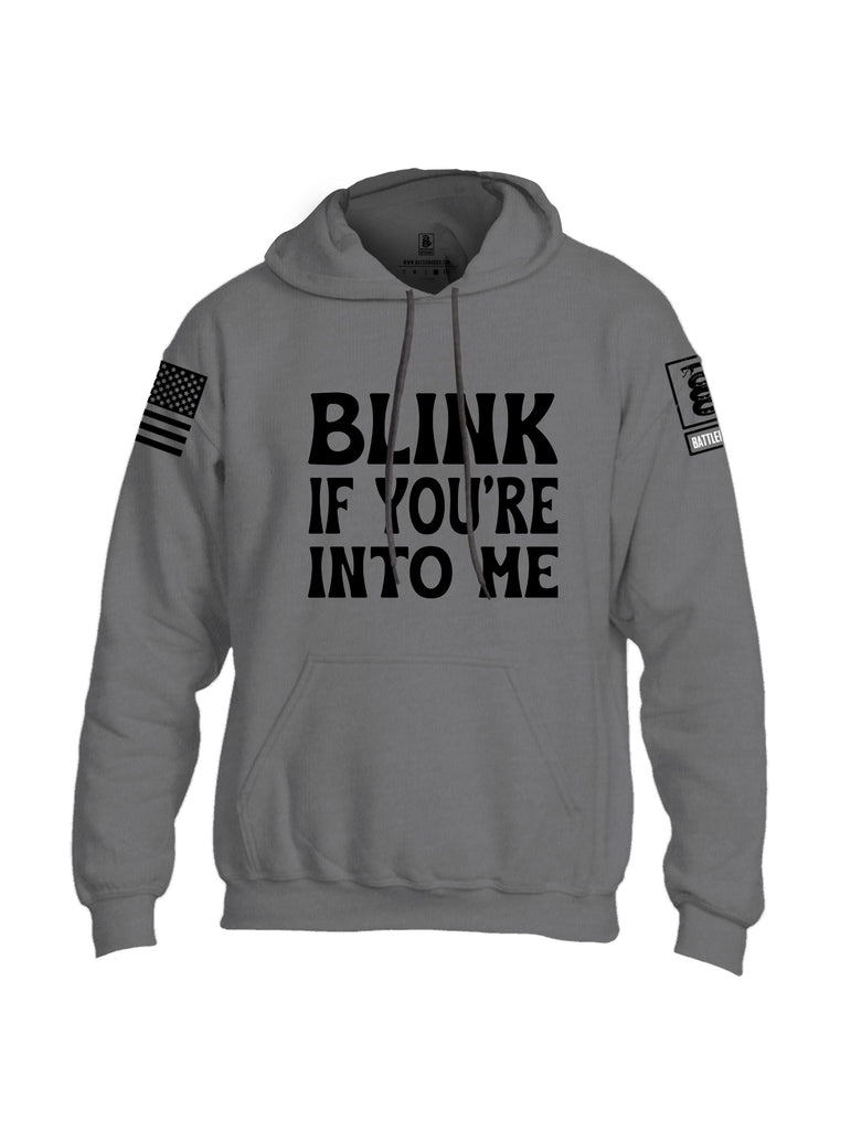Battleraddle Blink If You'Re Into Me  Black Sleeves Uni Cotton Blended Hoodie With Pockets