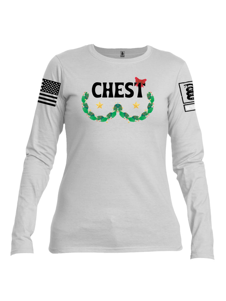 Battleraddle Chest Christmas Black Sleeves Women Cotton Crew Neck Long Sleeve T Shirt