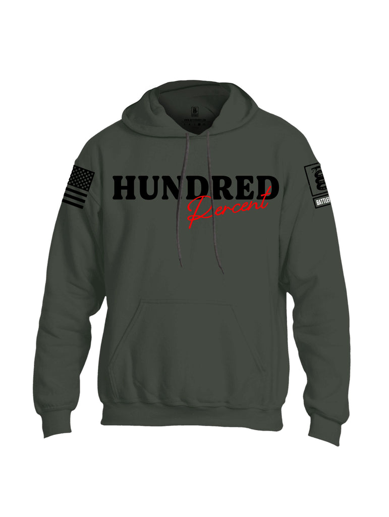 Battleraddle Hundred Percent Black Sleeves Uni Cotton Blended Hoodie With Pockets
