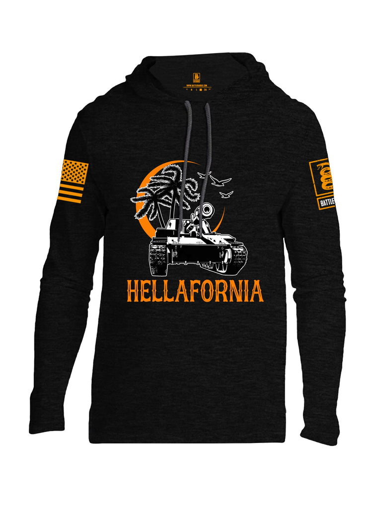 Battleraddle Hellafornia Orange Sleeves Men Cotton Thin Cotton Lightweight Hoodie