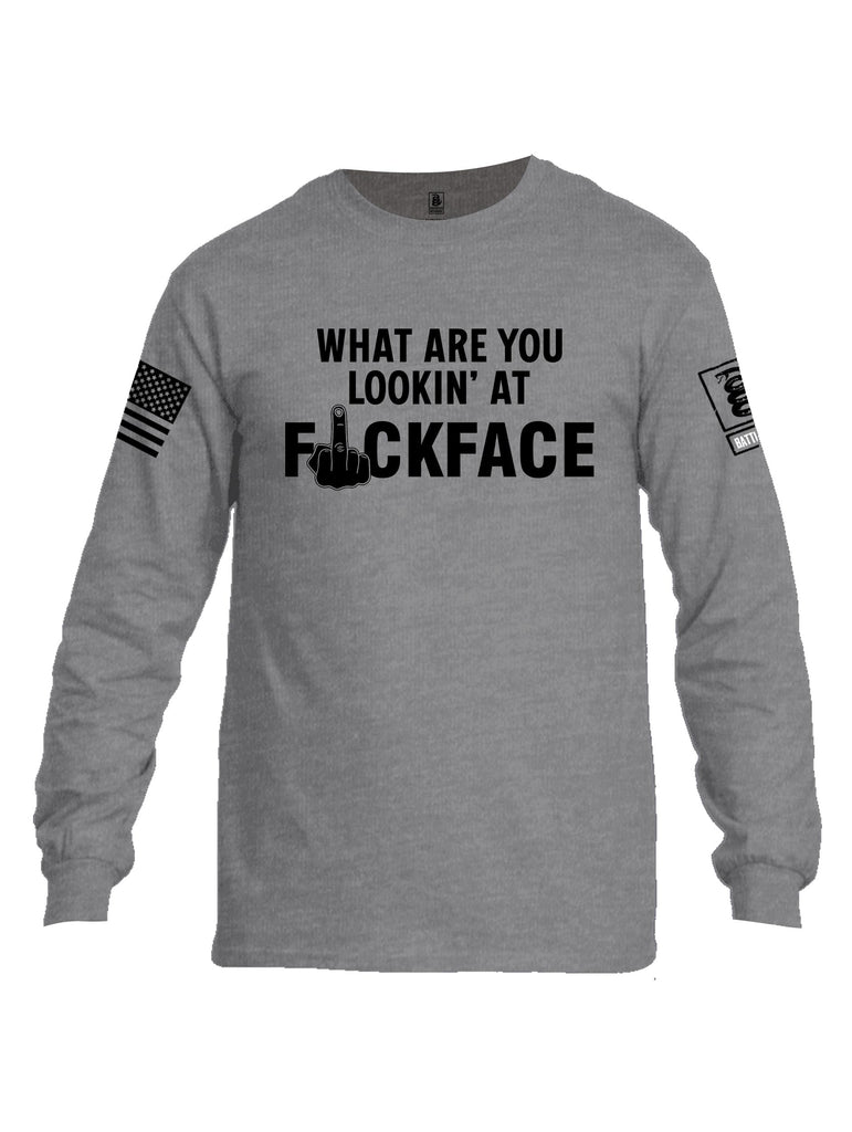 Battleraddle What Are You Lookin At Black Sleeves Men Cotton Crew Neck Long Sleeve T Shirt