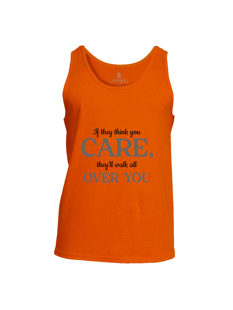 Battleraddle If They Think You Care Grey Sleeves Men Cotton Cotton Tank Top