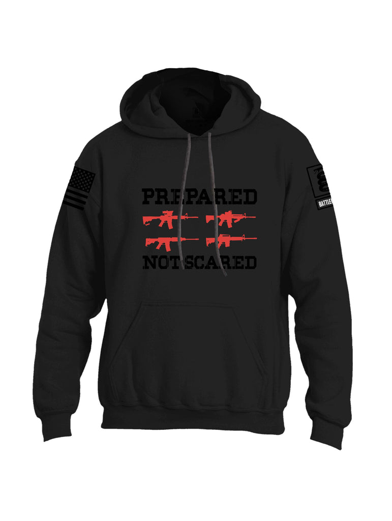 Battleraddle Prepared Not Scared Black Sleeves Uni Cotton Blended Hoodie With Pockets